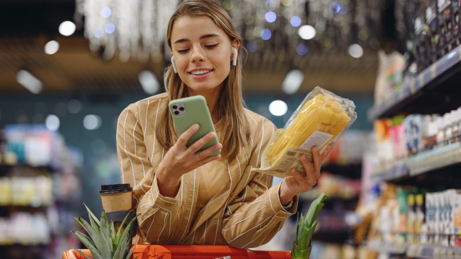 Young student shopping in London